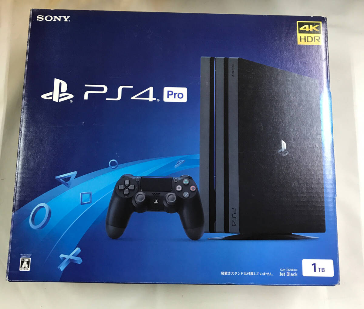 gy329 送料無料！コントローラー無し動作品 SONY PlayStation4 Pro PS4 プレイステーション4 ジェットブラック CUH-7200B 1TB_画像1