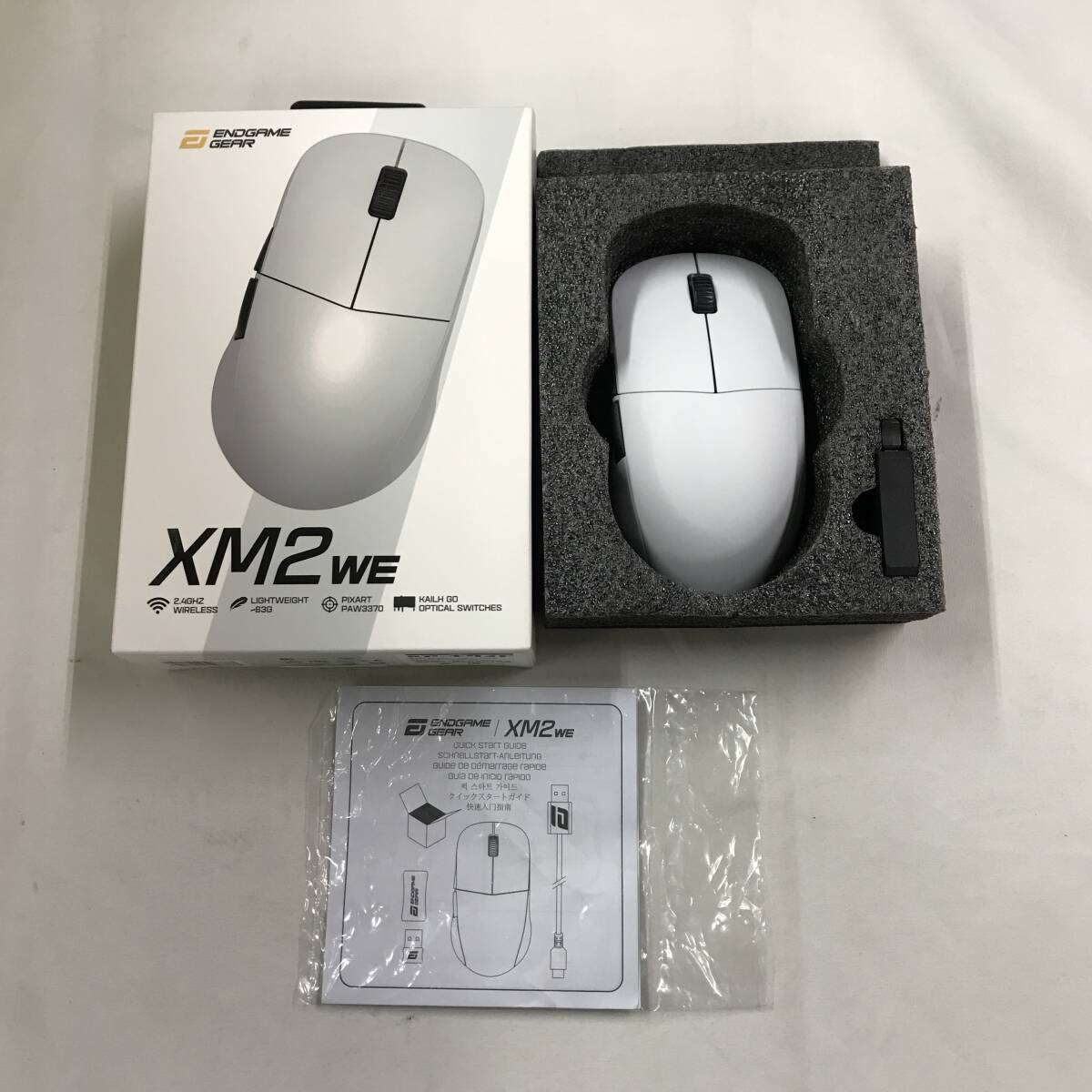 gy374 送料無料！USBケーブル無し動作品 ENDGAME GEAR XM2we ゲーミングマウス ワイヤレス ホワイト EGG-XM2WE-WHT_画像2