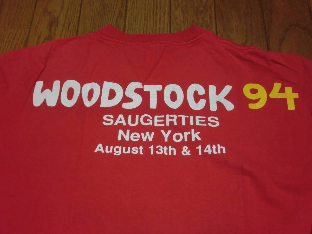 レア 90s USA製 WOODSTOCK94 ウッドストック94 Tシャツ オリジナル 赤 鳩 ビンテージ コピーライト入り ロックフェスティバル_画像3