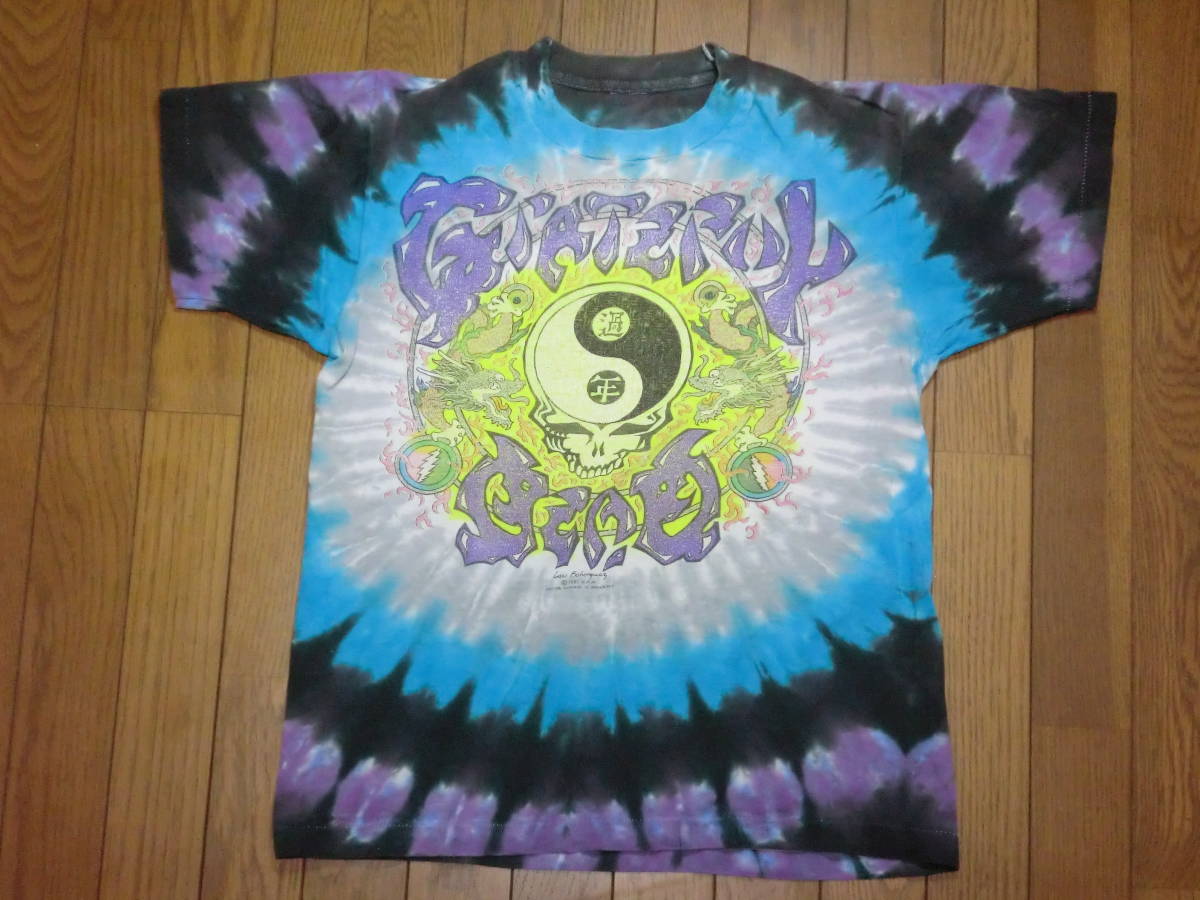 激レア 90s Grateful dead グレイトフルデッド 1991 中国デザイン Tシャツ コピーライト入り 陰陽 太極図 龍 過年 春節 旧正月_画像1