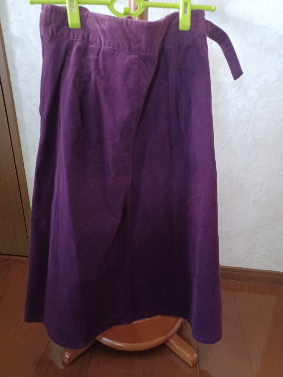【フレアスカート】コーデュロイ 赤紫