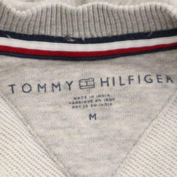 TOMMY HILFIGER トミーヒルフィガー 通年 ビッグ ロゴ刺繍★ スウェット プルオーバー トレーナー Sz.M　メンズ グレー　C4T03923_4#I_画像6