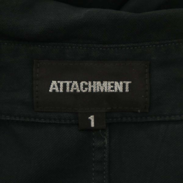 ATTACHMENT Attachment spring summer cotton * short sleeves slim shirt Sz.1 men's black made in Japan C4T03972_4#A