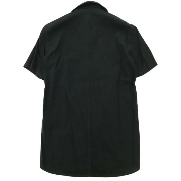 ATTACHMENT Attachment spring summer cotton * short sleeves slim shirt Sz.1 men's black made in Japan C4T03972_4#A