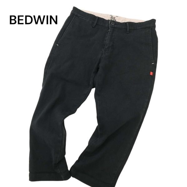 BEDWIN & THE HEARTBREAKERS ベドウィン 9L サマー コーデュロイ クロップド ストレッチ パンツ Sz.2 メンズ 黒 日本製　C4B01998_5#P_画像1