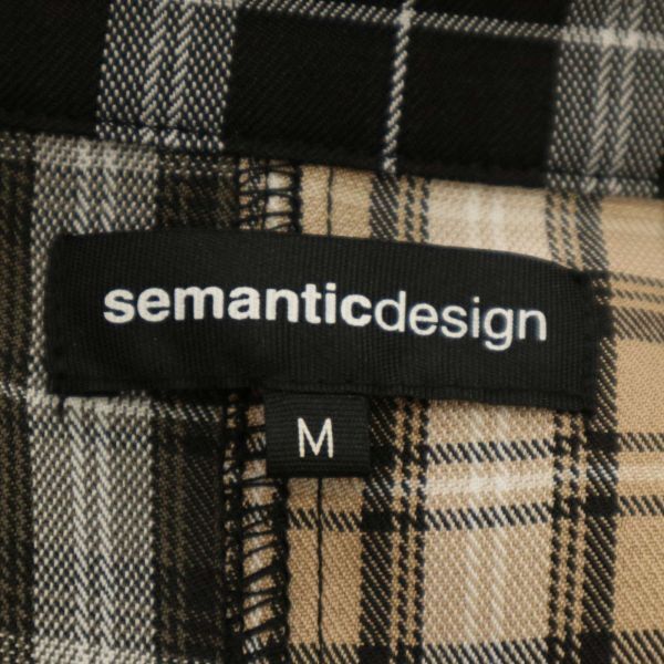 美品★ semantic design セマンティック デザイン オーバーサイズ クレイジー切替 長袖 ロング チェック シャツ Sz.M メンズ　C4T04363_5#A_画像5