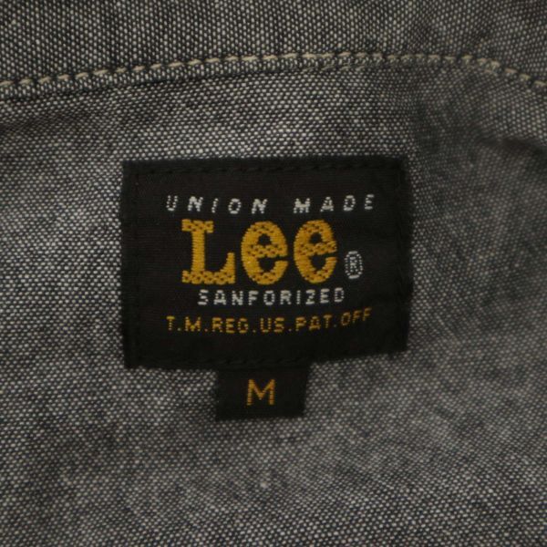 Lee リー 通年 長袖 シャンブレー★ デニム ワーク シャツ Sz.M　メンズ グレー　C4T04481_5#C_画像5