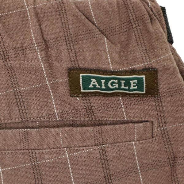 AIGLE エーグル 春夏 ロゴ★ チェック クライミング ハーフ ショート パンツ Sz.L　メンズ アウトドア 　C4B02067_5#P_画像7