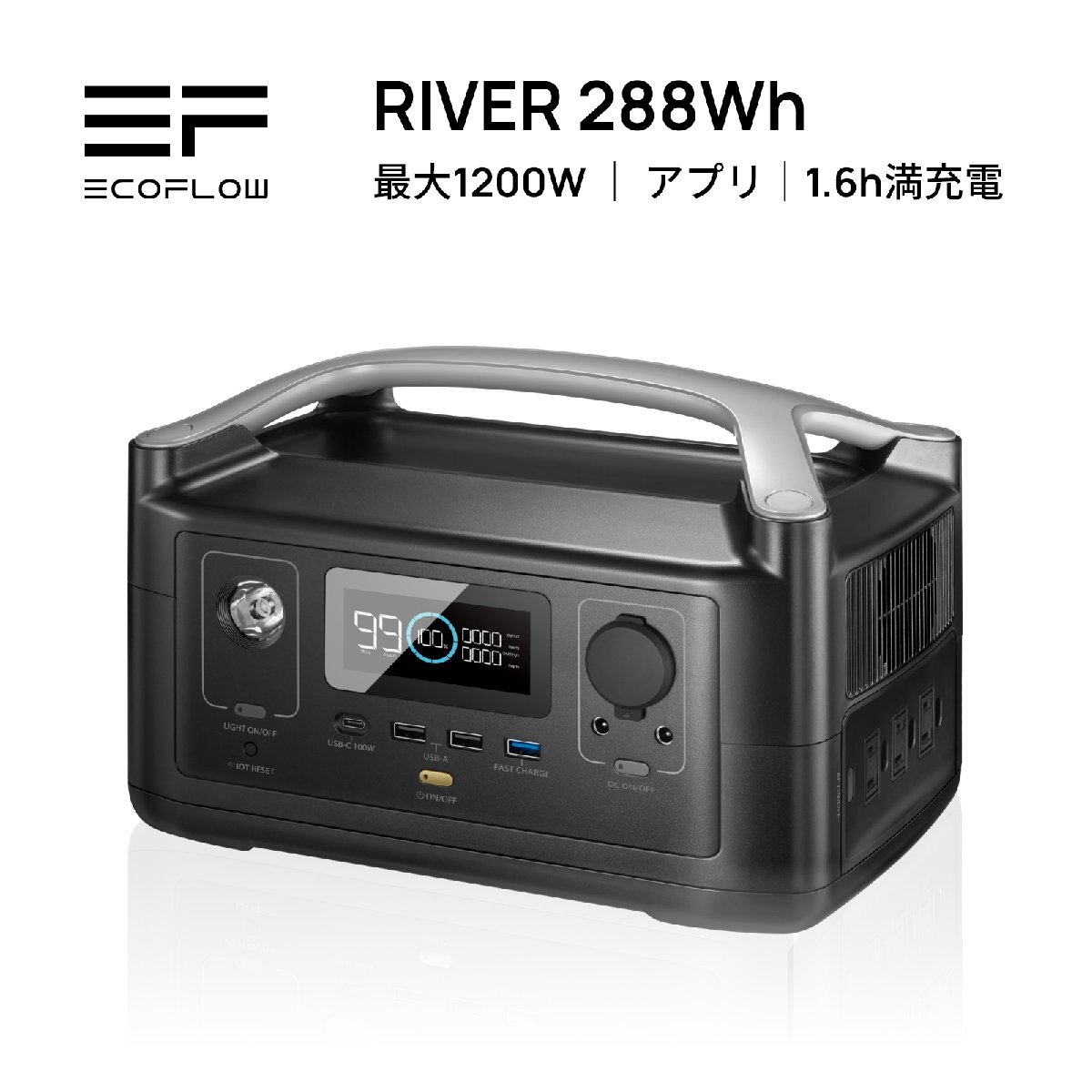 美品 EcoFlowメーカー直売 ポータブル電源 RIVER 人気モデル 保証付き 防災用品 バッテリー 急速充電キャンプ 車中泊 エコフロー_画像1