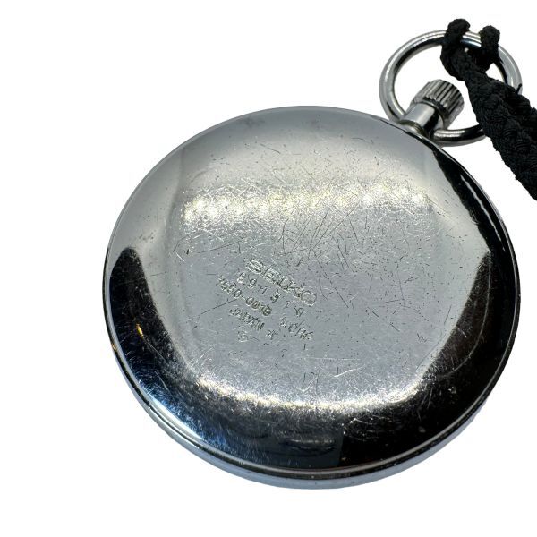  Seiko 7550-0010 QZ white face pocket watch 