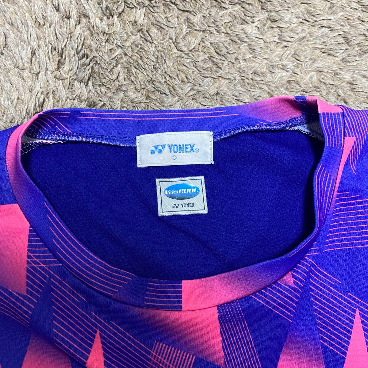 ソフトテニスウェア　ユニフォーム　Oサイズ ヨネックス YONEX バドミントン テニス 半袖Tシャツ ゲームシャツ ネイビー