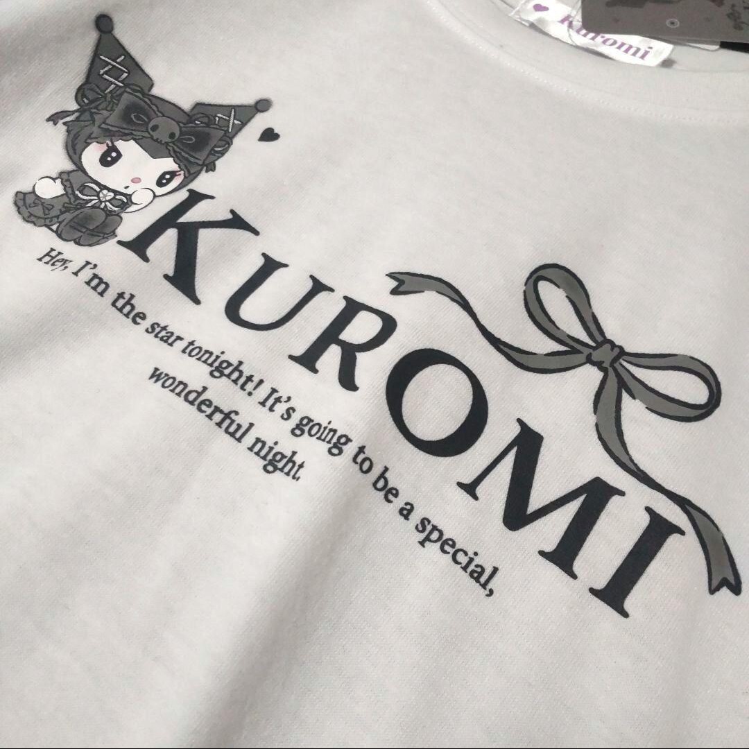 sanrio kuromi 真夜中のクロミTシャツ ホワイト 新品 地雷系量産型 ゴスロリ 青木美沙子 白 m Petit サンリオ キッズ150cm 半袖 _画像7