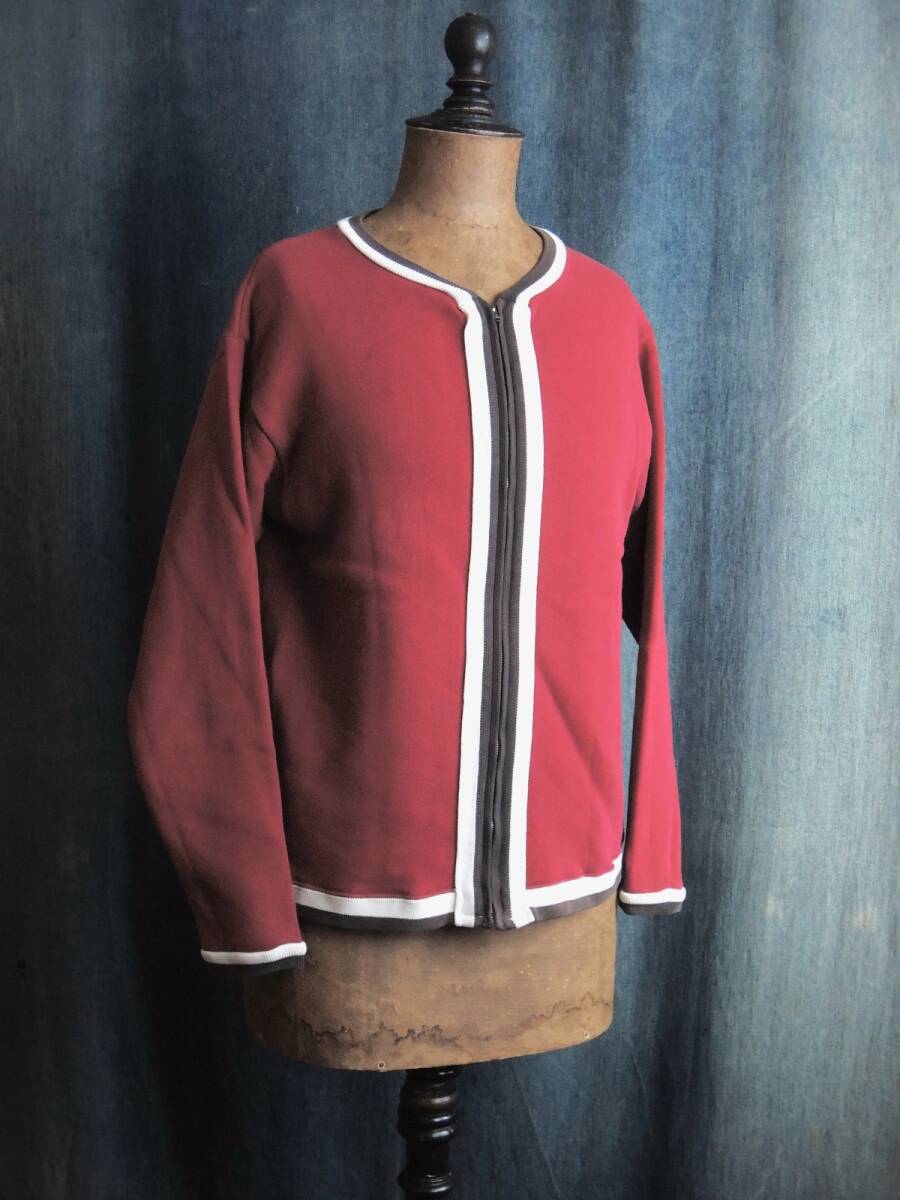50s60sビンテージUSA1950年代1960年代3トーン内縫いスウェット臙脂ジップアップカーディガン古着CHAMPION HANES WIND SHIELD WILSON BRENT_画像1