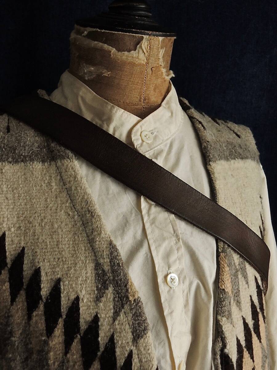 米国製a.b.k. custum leather craft一枚革 肉厚レザーショルダーバッグ鞄abk guidi RRL J.augur US MAIL BAG BREE MOTO HENRY CUIR ma+esde_画像5