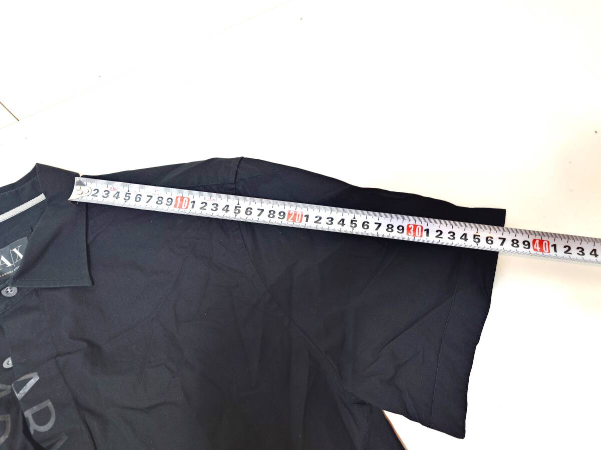 コンパクト ARMANI EXCHANGE アルマーニ エクスチェンジ SLIMFIT 半袖シャツ サイズM 黒 ブラックの画像8