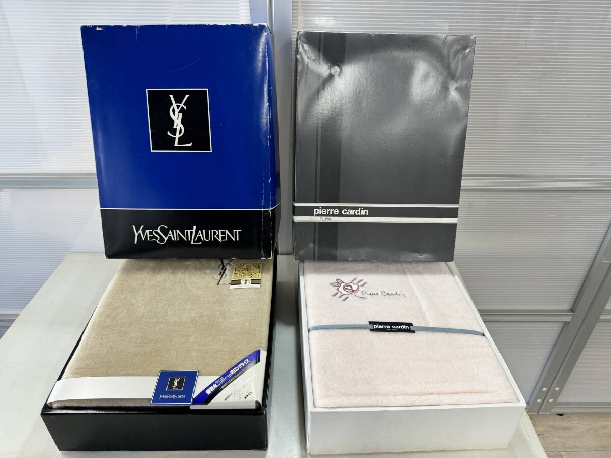 E140 イブサンローラン ピエールカルダン ボアシーツ 2個 セット 未使用 新品 YSL 茶色 ピンク 高級品 寝具の画像1