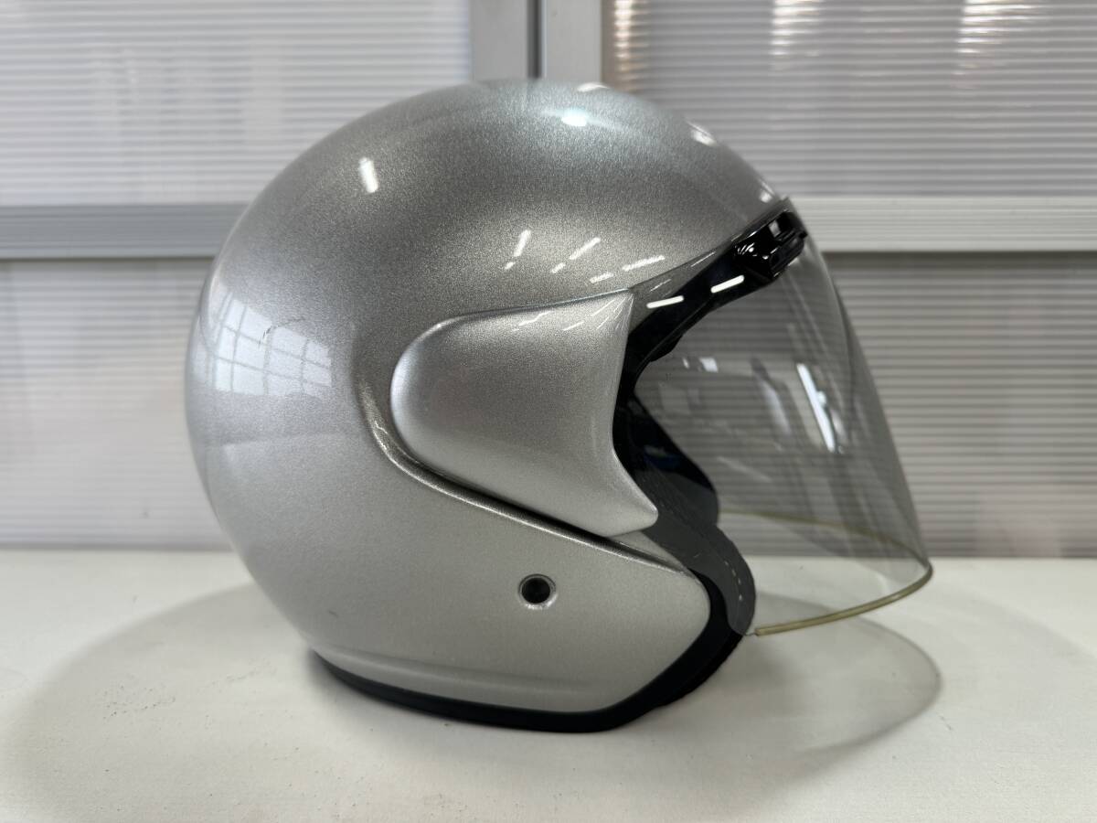 E100 Arai Adsis-Z SZα 57〜58cm シルバー アライ アドシス ジェット ヘルメット レトロ ヴィンテージ ジェッペル バイク 銀色の画像2