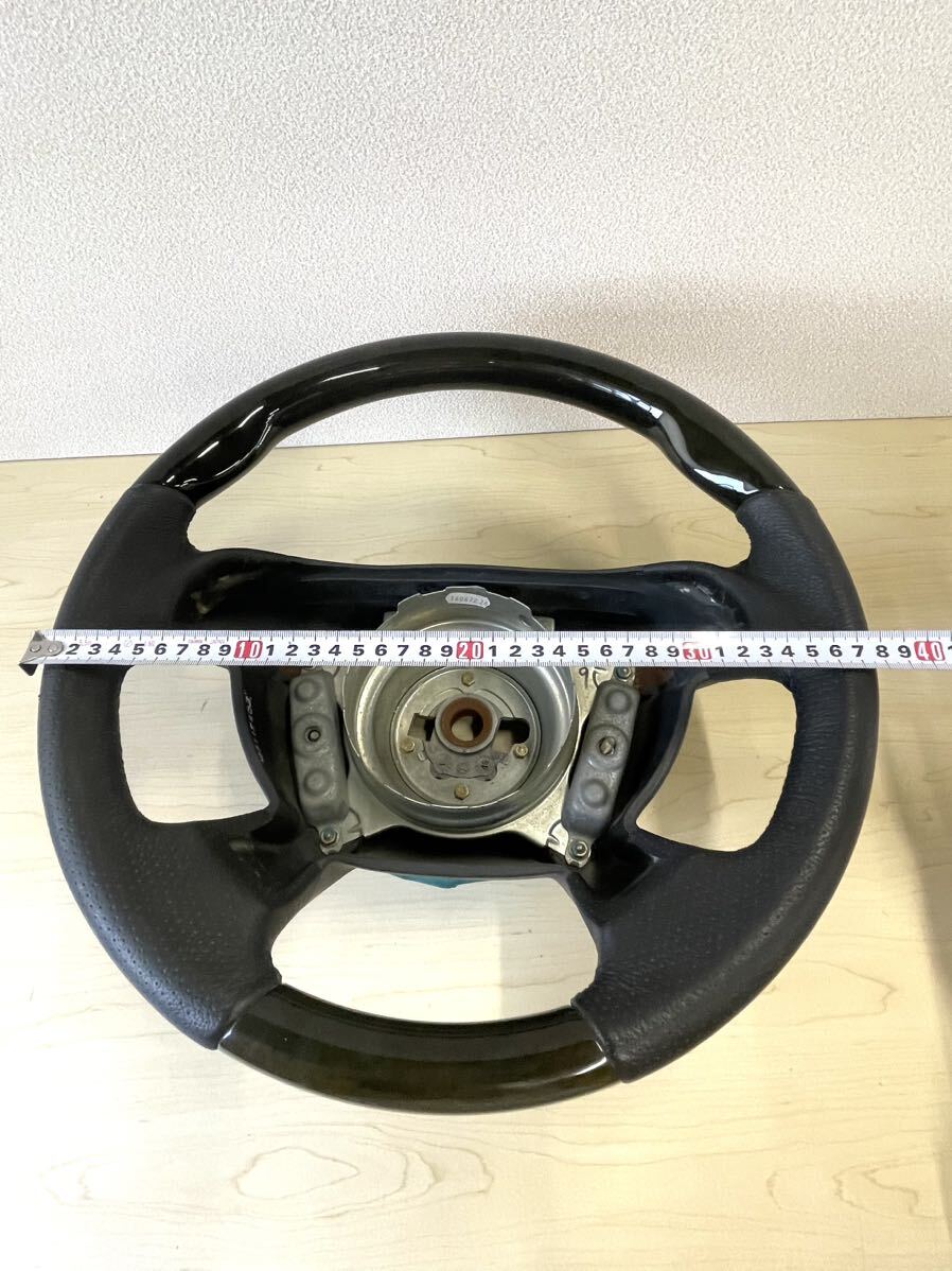 D140 Mercedes Benz W210( middle period ) E50 etc. black wood / punching leather steering gear steering wheel 