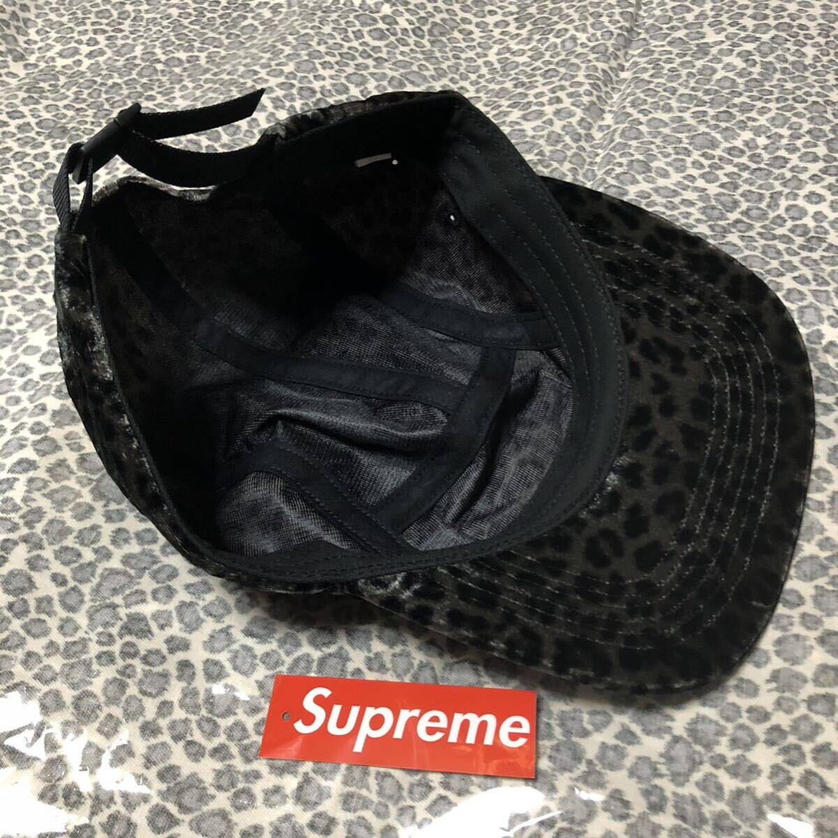 未使用 Supreme Leopard Velvet Camp Cap Black シュプリーム レオパード ベルベット キャップ ブラック