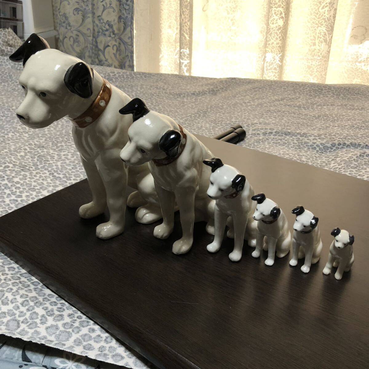 ビクター犬 ニッパー君 6匹セット 陶器 置き物 インテリア ビクター ヴィンテージ 昭和 レトロ Victor Vintage Nipper_画像3