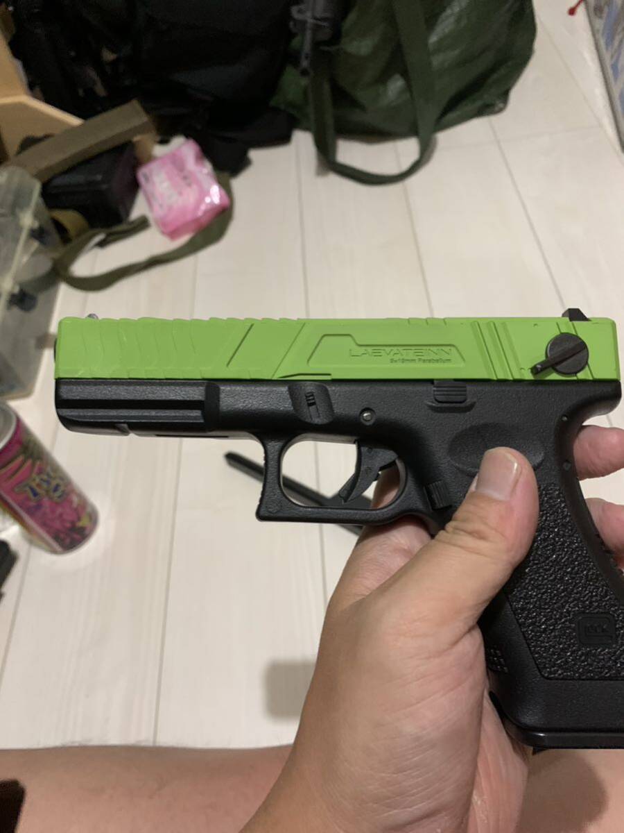 東京マルイ グロック 18c G18C LAYLAX Levatein Customスライド　zombiegreen 付　多段マガジン×1 初速66 0.2g セミフル切替不具合あり_画像5