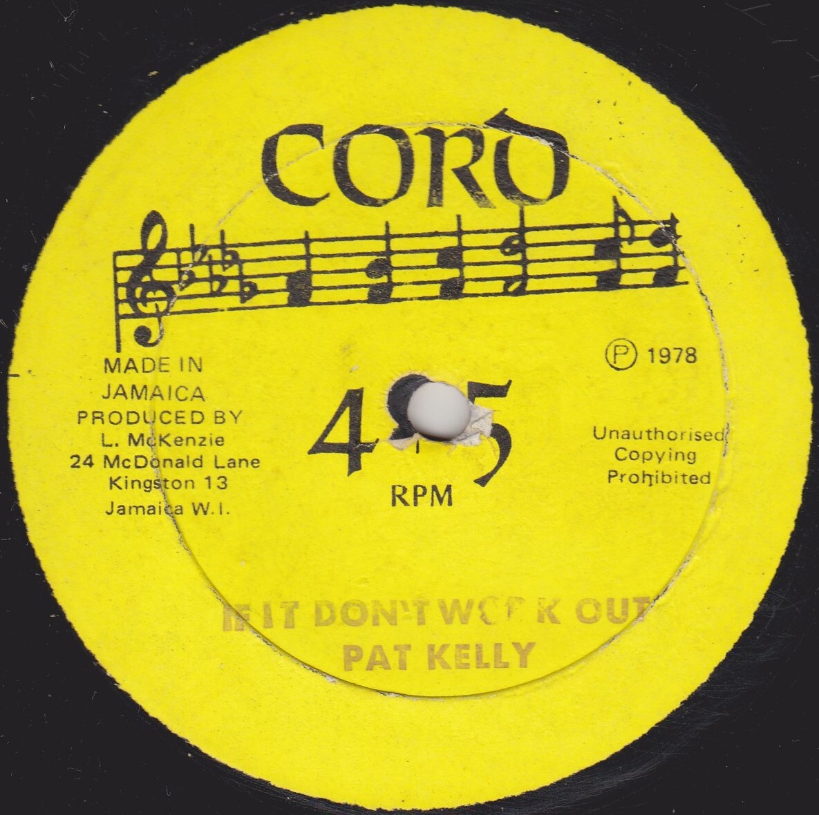 ★☆ 【12inch】 IF IT DON'T WORK OUT / PAT KELLY (CORD) ☆★_画像1