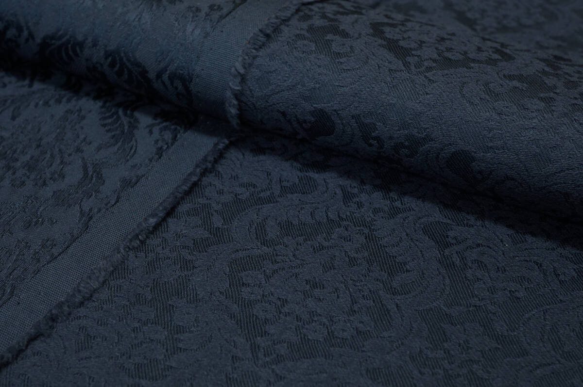 綿エステルPUジャガード微薄ソフト微光沢弱伸縮ネイビー長4ｍ巾115㎝ ジャケット ワンピース プルオーバー パンツ スカート バッグ 手芸の画像3