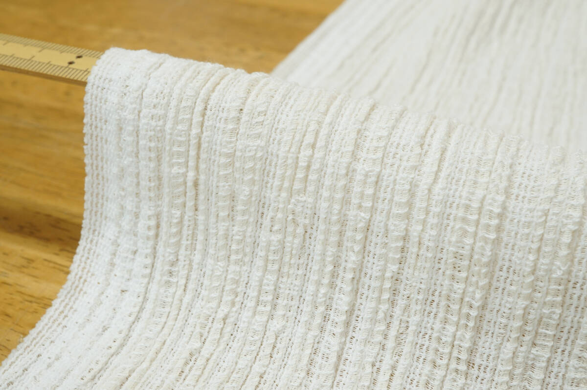 綿エステルPU 楊柳ニット微薄ソフト透け感オフクリーム長4ｍ巾150㎝ ブラウス チュニック ワンピース ベスト スカート パンツの画像5