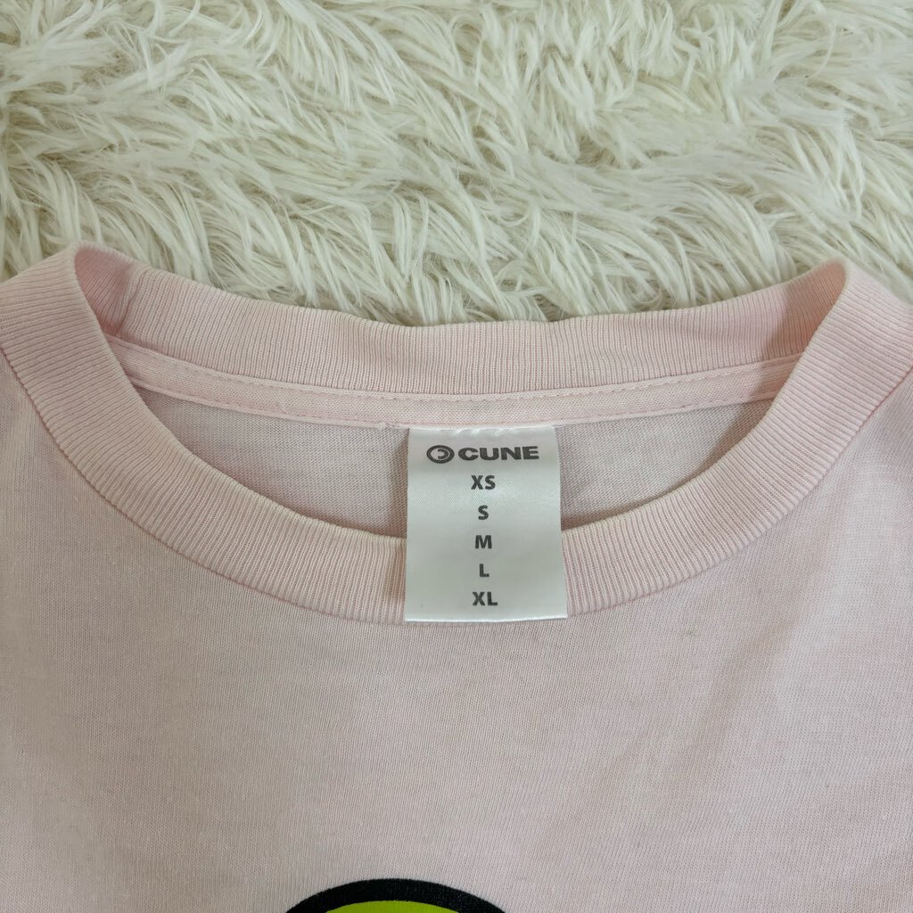 １円～ I-3 60 CUNE キューン Tシャツ ロゴ キャラクター ピンク系 サイズM コットン 鳩 ハトの画像5