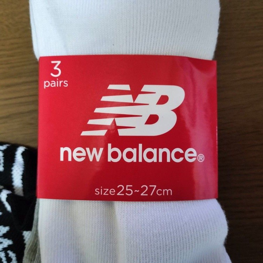 ニューバランス 靴下　3枚組　25-27cm　新品未使用 ソックス balance  ミッドレングス3Pソックス