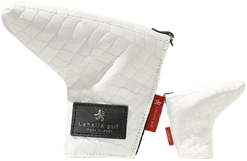 ★送料込価格★Lahella Golf Blade Crystal Croco Leather Putter Cover White★ラヘラゴルフ クロコ ブレード型 パターカバー★の画像1