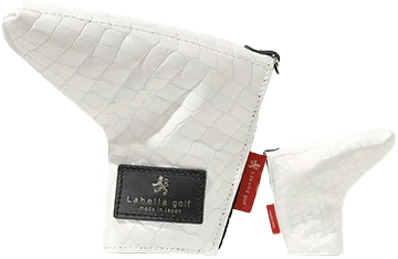 ★送料込価格★Lahella Golf Blade Crystal Croco Leather Putter Cover White★ラヘラゴルフ　クロコ　ブレード型　パターカバー★