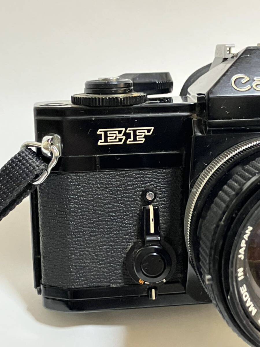 【RE-9】シャッターOK☆Canon キャノン 一眼レフフィルムカメラ EF ブラックボディ+レンズ:FD 50mm 1:1.4 S.S.C/ヤマト60s_画像2