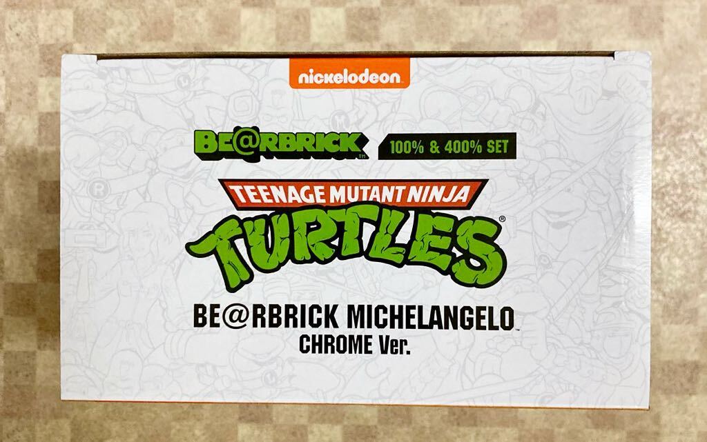 ※400%のみ ベアブリック MICHELANGELO CHROME Ver. タートルズ MEDICOM TOY BE@RBRICK TURTLES_画像8