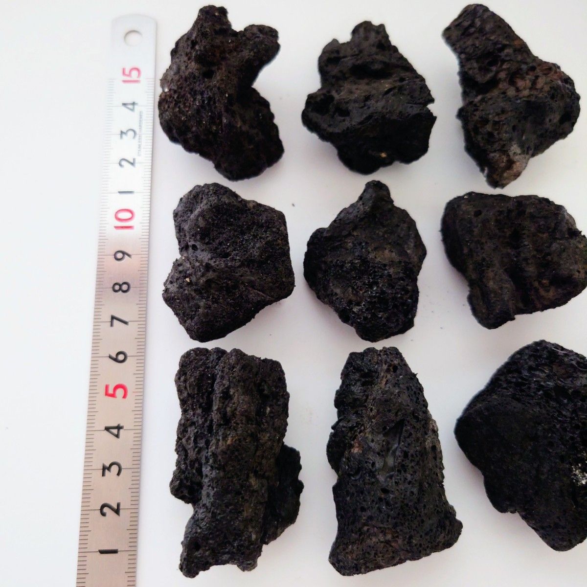 【希少】黒溶岩石 10個 【超粒】☆アクアリウム、テラリウム、コケリウムに最適