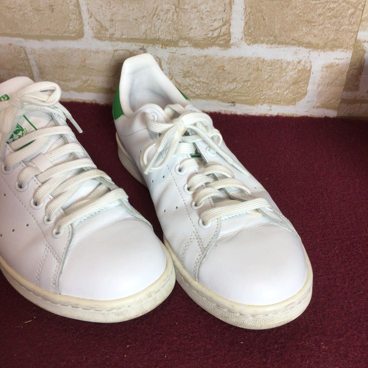 【売り切り!送料無料!】A-367 adidas!STAN SMITH!スニーカー!白!緑!US9 27.0cm位！スタンスミス!普段履き!おしゃれ!中古!_画像9