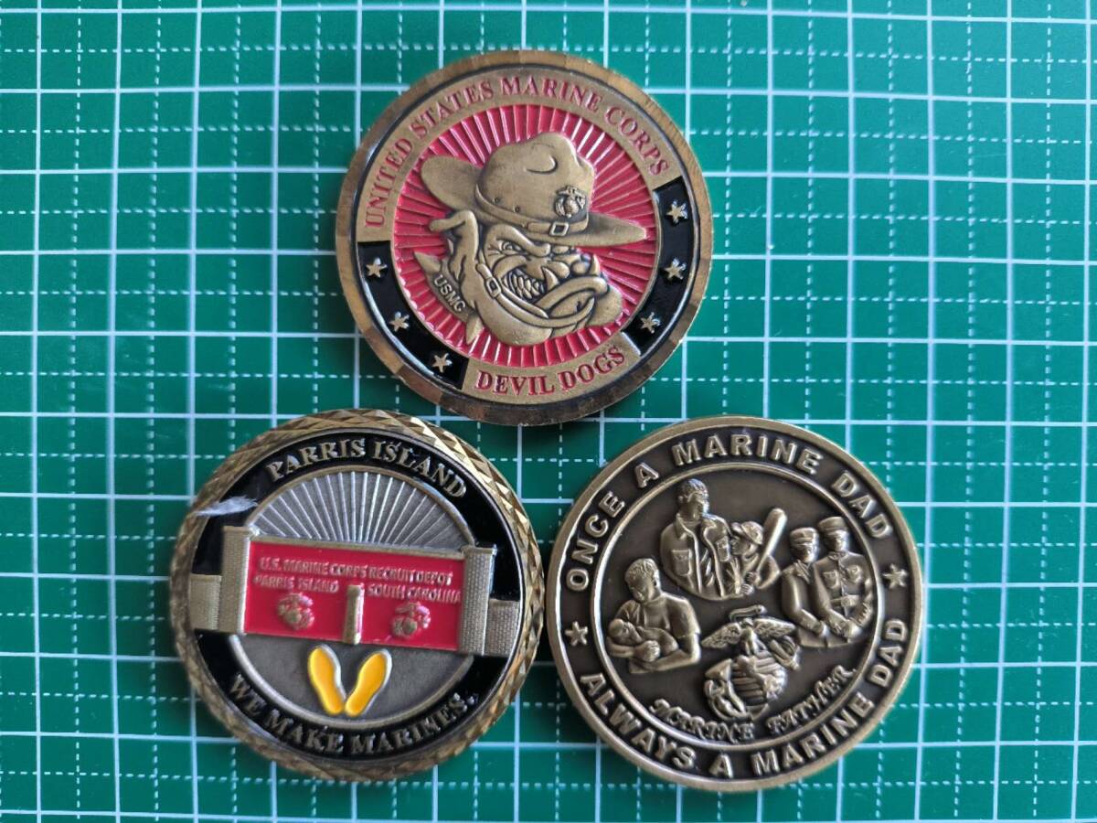 アメリカ海兵隊のチャレンジコイン３枚（レア物）★_画像1