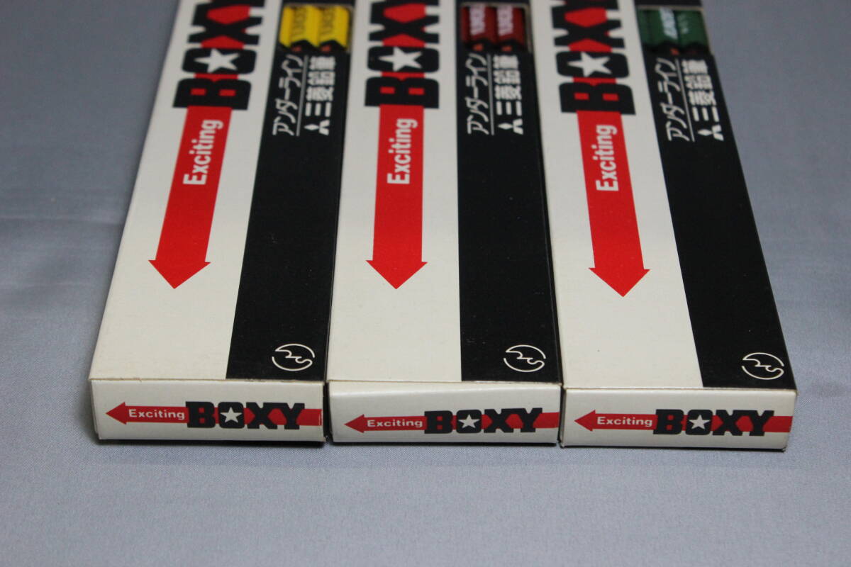  Showa Retro Mitsubishi pencil BOXY under line pen sill red yellow green each 1 dozen total 3 dozen in the case unused records out of production that time thing 