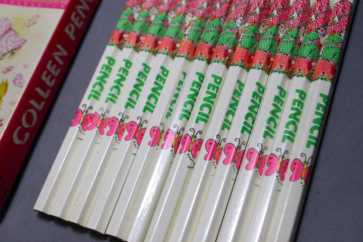 昭和レトロ コーリン鉛筆 №3650 少女柄鉛筆 HB 2ダース 未使用 廃盤 当時物の画像9