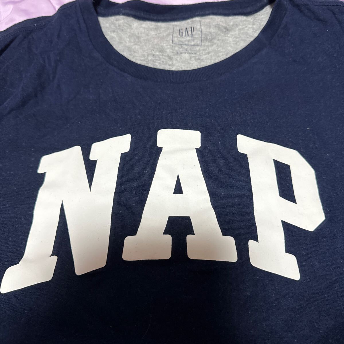 美品 GAP ガーゼ素材 長袖Tシャツ L あ_画像3