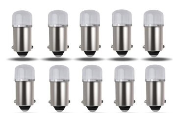 10個セット LED BA9S 12V 白 ホワイト インジケーター球　バルブ ポジションランプ_画像1
