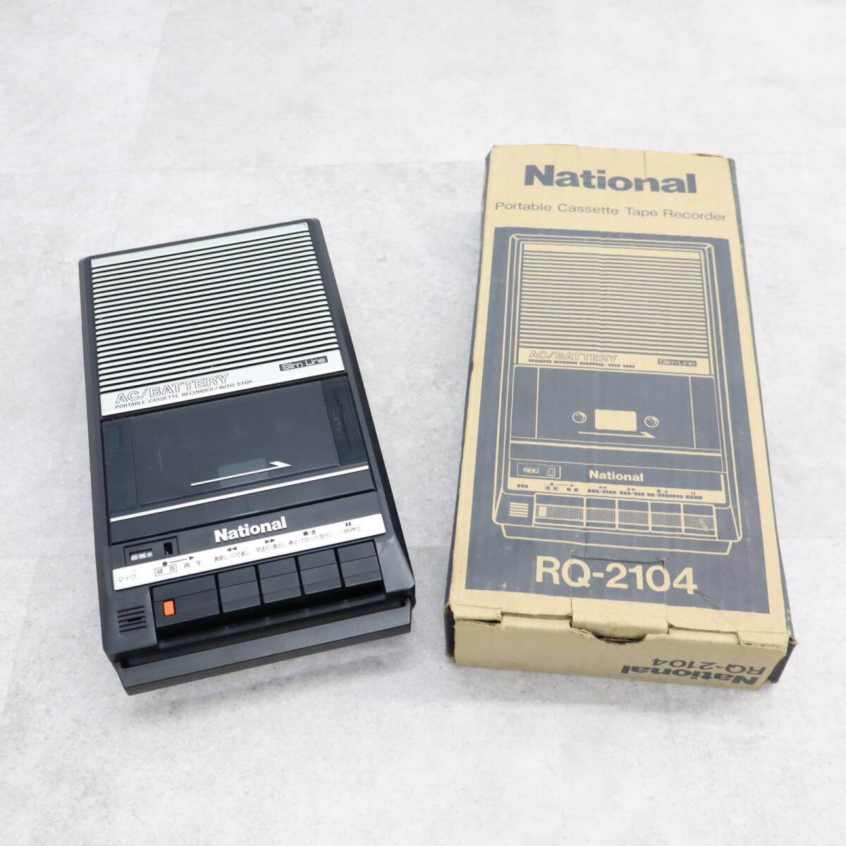 ◆再生OK 昭和レトロ 元箱付き｜ポータブル カセットレコーダー｜National ナショナル RQ-2104 ｜ ■O8111_画像1