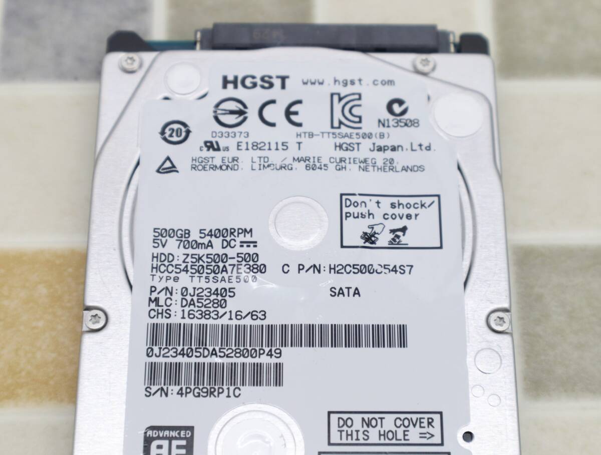 ∠500GB ｜2.5インチ SATA 内臓 ハードディスク ｜HGST Z5K500-500 HDD ｜フォーマット済み PCパーツ ■O0056_画像3