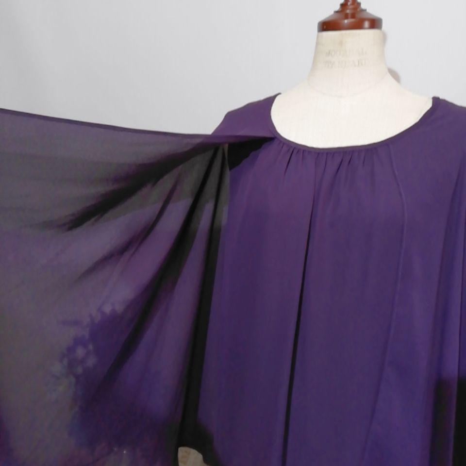 アサクラ 極上美品 ドレス ワンピース パーティー パープル色系 Fサイズの画像8