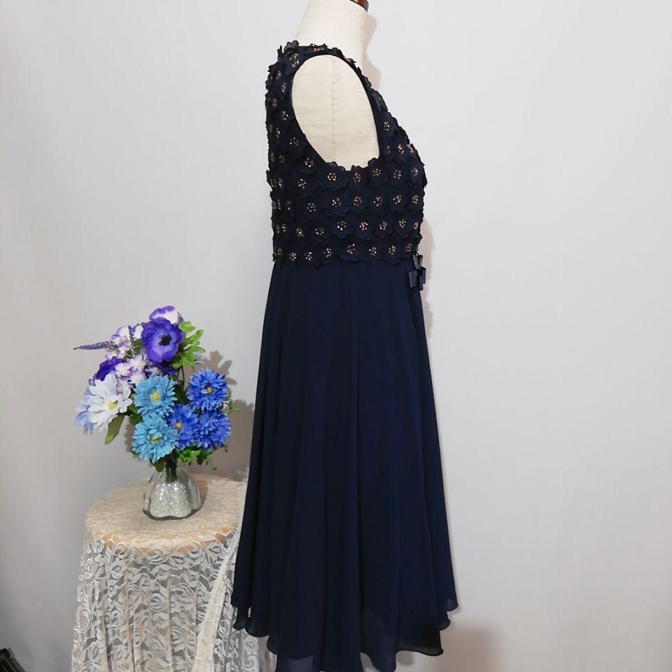 アサクラ　極上美品　ドレス　ワンピース　パーティー　紺色系　Мサイズ_画像5