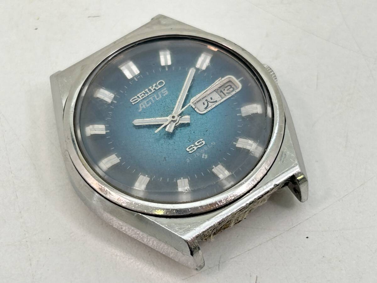 S0605-507 1890【1円スタート】腕時計　セイコー　SEIKO　アクタス　ACTUS　6306-8030　21石　ブルー文字盤　デイデイト　自動巻き　メンズ_画像6