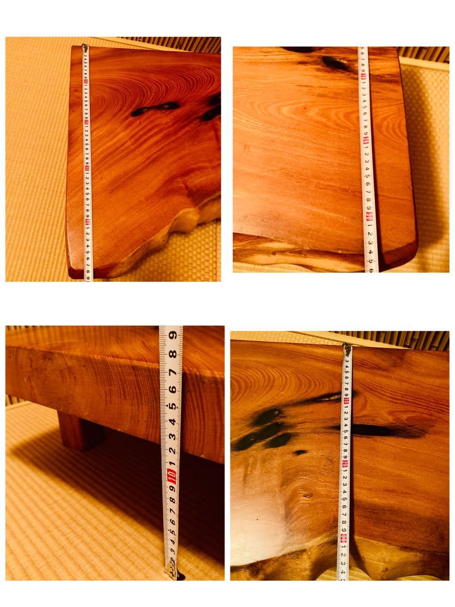 ☆美しい木目☆ 高級天然木材 一枚板ローテーブル座卓 扇形 和風インテリア 和室 座敷机 ちゃぶ台