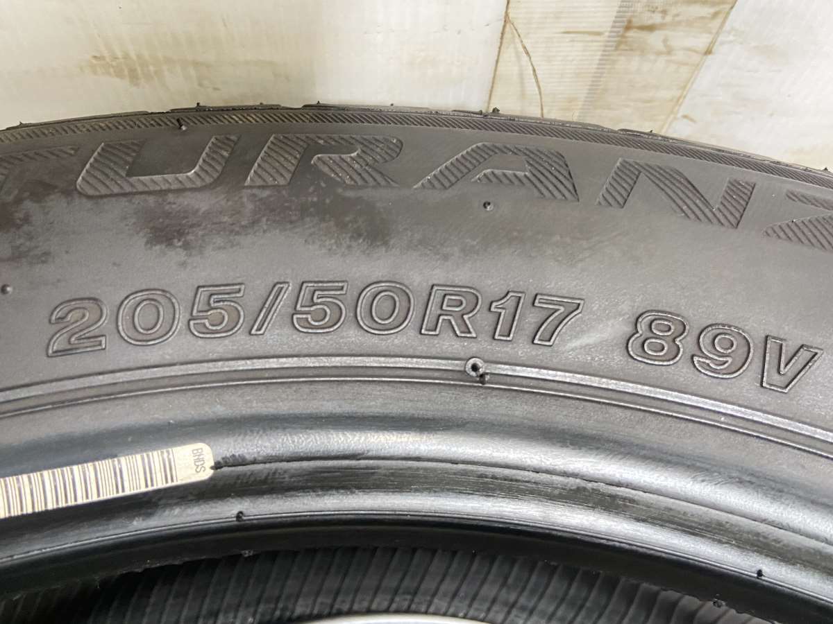 中古タイヤ サマータイヤ 2本セット 205/50R17 ブリヂストン トランザ T001_画像4