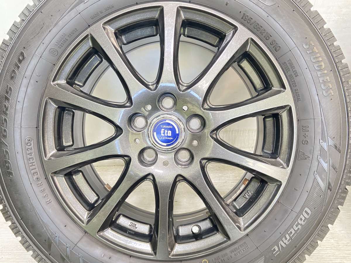 中古タイヤ スタッドレスタイヤ ホイールセット 4本セット 195/65R15 　 TIRADO 15x6.0 45 100-5穴 トーヨータイヤ ガリット GIZ_画像4