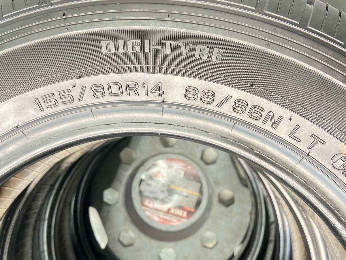 中古タイヤ サマータイヤ 4本セット 155/80R14 88/86 LT ダンロップ エナセーブ VAN01_画像5